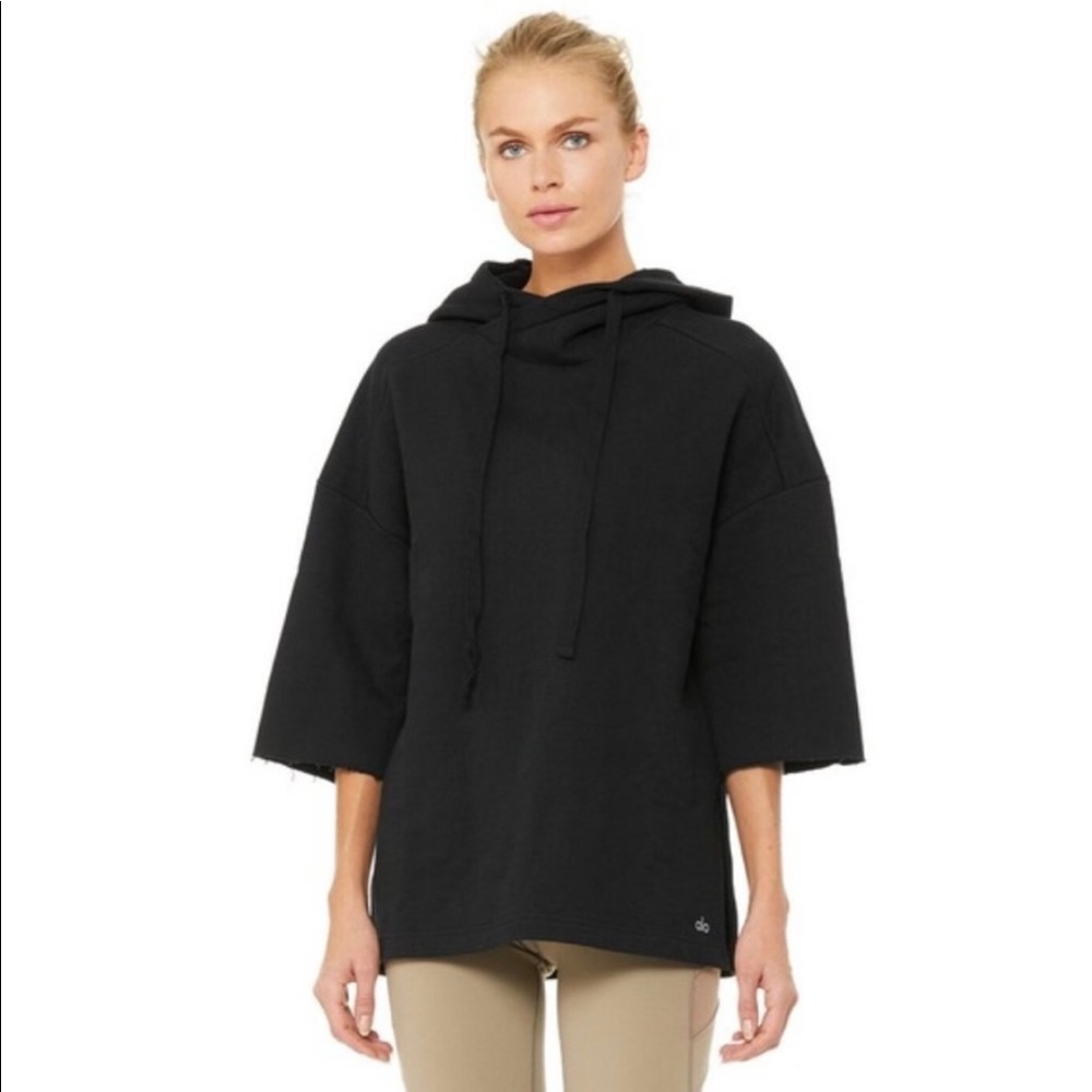 Alo hooded short sleeve top